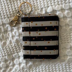 Black and Gold Striped Keychain Wallet